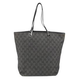 GUCCI GG Canvas Shoulder Bag Black Silver 31243 Auth 148685 - 0