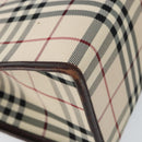 BURBERRY Nova Check Hand Bag Canvas Beige Silver Auth 148686-16