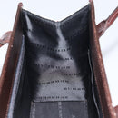 BURBERRY Nova Check Hand Bag Canvas Beige Silver Auth 148686-17