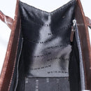 BURBERRY Nova Check Hand Bag Canvas Beige Silver Auth 148686-18