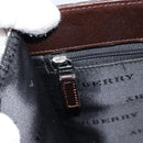 BURBERRY Nova Check Hand Bag Canvas Beige Silver Auth 148686-19