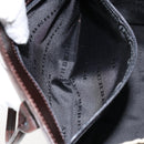 BURBERRY Nova Check Hand Bag Canvas Beige Silver Auth 148686-20