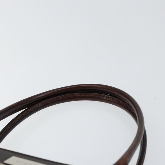 BURBERRY Nova Check Hand Bag Canvas Beige Silver Auth 148686