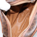 CELINE Macadam Canvas Shoulder Bag PVC Leather Brown Gold Auth 148688-11