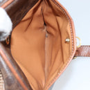 CELINE Macadam Canvas Shoulder Bag PVC Leather Brown Gold Auth 148688-22