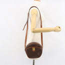 CELINE Macadam Canvas Shoulder Bag PVC Leather Brown Gold Auth 148688-23