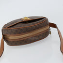 CELINE Macadam Canvas Shoulder Bag PVC Leather Brown Gold Auth 148688-6