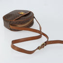 CELINE Macadam Canvas Shoulder Bag PVC Leather Brown Gold Auth 148688-7