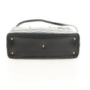 Christian Dior Canage Lady Dior Hand Bag Lamb Skin 2way Black Gold Auth 148689V-12