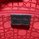 Christian Dior Canage Lady Dior Hand Bag Lamb Skin 2way Black Gold Auth 148689V-22
