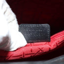 Christian Dior Canage Lady Dior Hand Bag Lamb Skin 2way Black Gold Auth 148689V-25