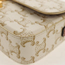 CELINE Triomphe Mini Semi Shoulder Bag PVC Brown White Auth 148690SM-16