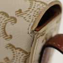 CELINE Triomphe Mini Semi Shoulder Bag PVC Brown White Auth 148690SM-9