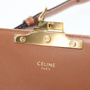 CELINE Triomphe Mini Semi Shoulder Bag PVC Brown White Auth 148690SM-21