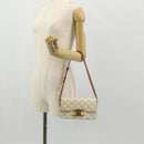 CELINE Triomphe Mini Semi Shoulder Bag PVC Brown White Auth 148690SM-25