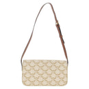 CELINE Triomphe Mini Semi Shoulder Bag PVC Brown White Auth 148690SM-2