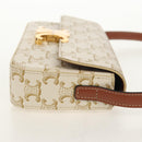 CELINE Triomphe Mini Semi Shoulder Bag PVC Brown White Auth 148690SM-4