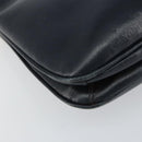 Old GUCCI Chain Shoulder Bag Leather Black Gold Auth 148693-11