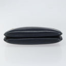 Old GUCCI Chain Shoulder Bag Leather Black Gold Auth 148693-9