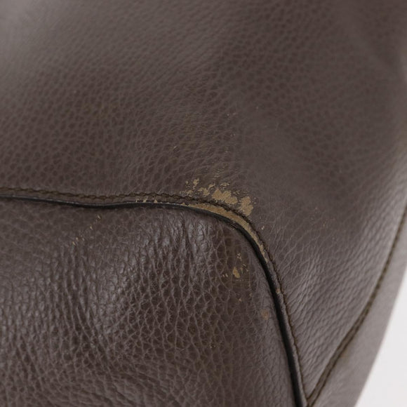 GUCCI Swing Tote Bag Leder Grau Gold 354408 Auth 148695