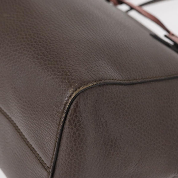 GUCCI Swing Tote Bag Leder Grau Gold 354408 Auth 148695