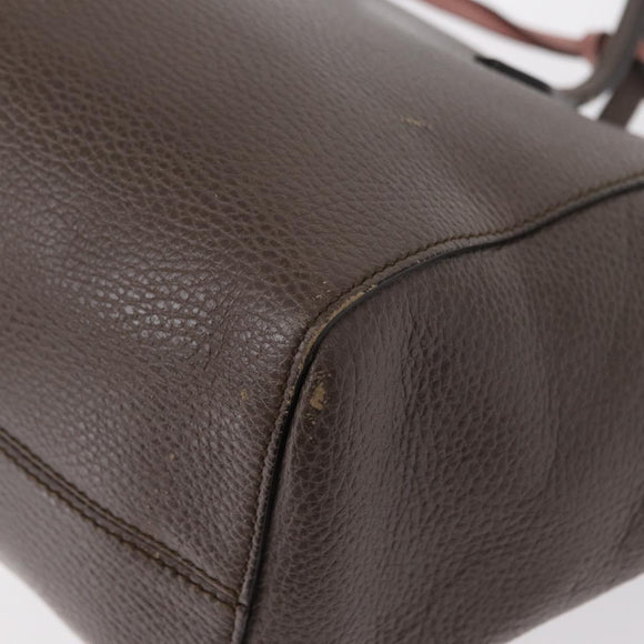 GUCCI Swing Tote Bag Leder Grau Gold 354408 Auth 148695