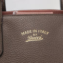 GUCCI Swing Tote Bag Leather Gray Gold 354408 Auth 148695-17