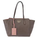 GUCCI Swing Tote Bag Leather Gray Gold 354408 Auth 148695-13