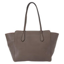 GUCCI Swing Tote Bag Leder Grau Gold 354408 Auth 148695-2