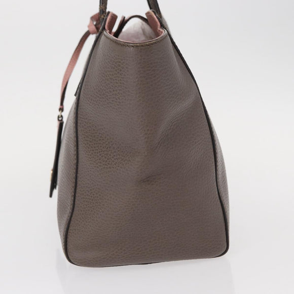GUCCI Swing Tote Bag Leder Grau Gold 354408 Auth 148695
