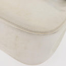 GUCCI Bamboo Shoulder Bag Leather White Silver 001 3739 Auth 148696-16