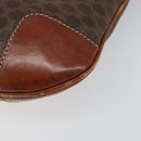 CELINE Macadam Canvas Shoulder Bag PVC Leather Brown Gold Auth 148697-9