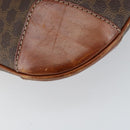 CELINE Macadam Canvas Shoulder Bag PVC Leather Brown Gold Auth 148697-14