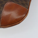 CELINE Macadam Canvas Shoulder Bag PVC Leather Brown Gold Auth 148697-15