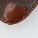 CELINE Macadam Canvas Shoulder Bag PVC Leather Brown Gold Auth 148697-16