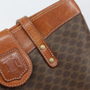 CELINE Macadam Canvas Shoulder Bag PVC Leather Brown Gold Auth 148697-10