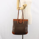 CELINE Macadam Canvas Shoulder Bag PVC Leather Brown Gold Auth 148697-23