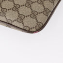 GUCCI GG Supreme Web Sherry Line Bag PVC Beige Gold 904 02 047 Auth 148699-10