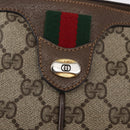 GUCCI GG Supreme Web Sherry Line Bag PVC Beige Gold 904 02 047 Auth 148699-15