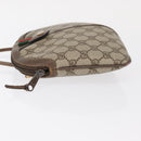 GUCCI GG Supreme Web Sherry Line Bag PVC Beige Gold 904 02 047 Auth 148699-5