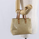 LOUIS VUITTON Monogram Vernis Reade PM Hand Bag Beige M91334 LV Auth 148756-21