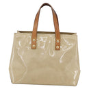 LOUIS VUITTON Monogram Vernis Reade PM Hand Bag Beige M91334 LV Auth 148756-13