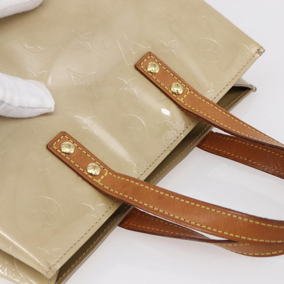 LOUIS VUITTON Monogram Vernis Reade PM Hand Bag Beige M91334 LV Auth 148756