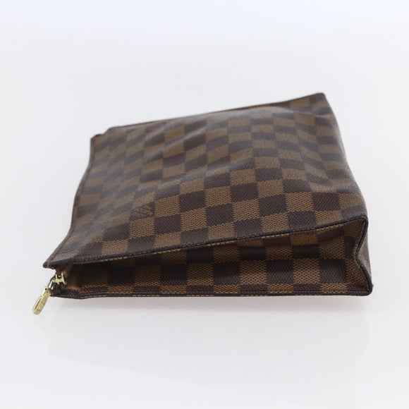 LOUIS VUITTON Damier Ebene Poche Toilette 26 Pouch N47543 LV Auth 148766