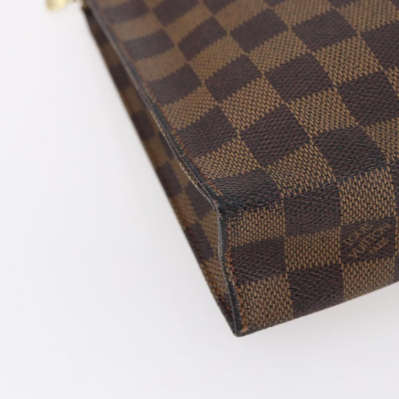 LOUIS VUITTON Damier Ebene Poche Toilette 26 Pouch N47543 LV Auth 148766