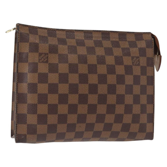 LOUIS VUITTON Damier Ebene Poche Toilette 26 Pouch N47543 LV Auth 148767