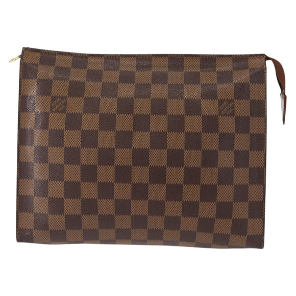 LOUIS VUITTON Damier Ebene Poche Toilette 26 Pouch N47543 LV Auth 148767