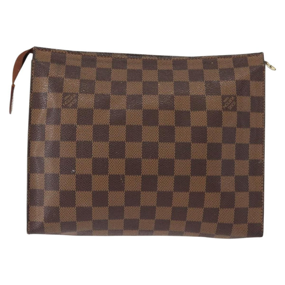 LOUIS VUITTON Damier Ebene Poche Toilette 26 Pouch N47543 LV Auth 148767
