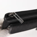 FENDI Zucchino Canvas Pouch Black Silver Auth 148781V-9