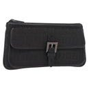 FENDI Zucchino Canvas Pouch Black Silver Auth 148781V-1